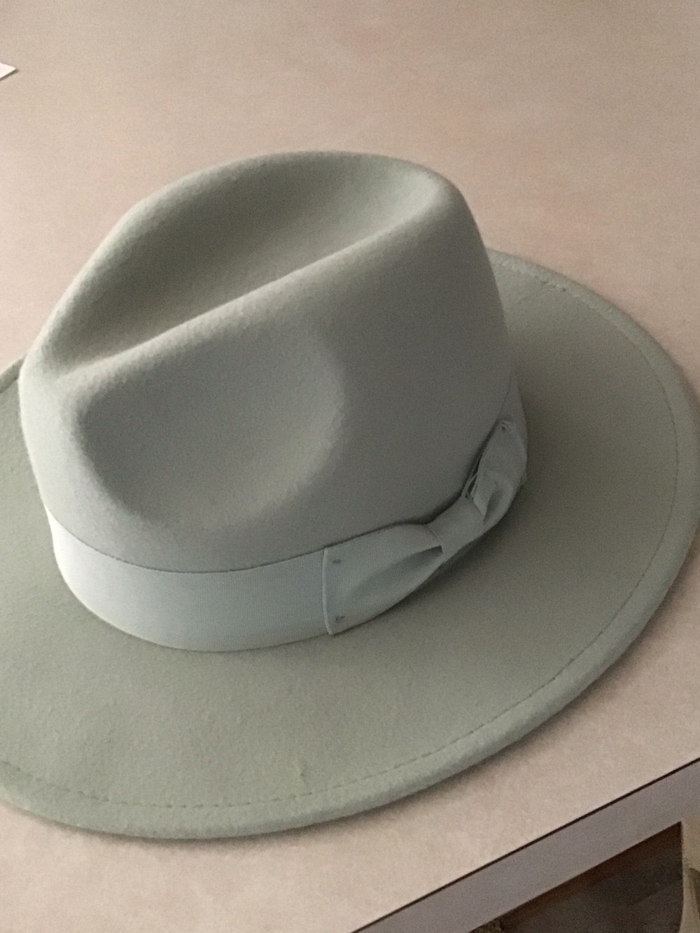 Classic Women's Felt Fedora Hat in Pale Mint Green